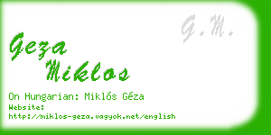 geza miklos business card