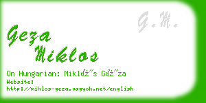 geza miklos business card